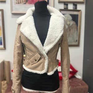 Women's Tan Shearling Jacket